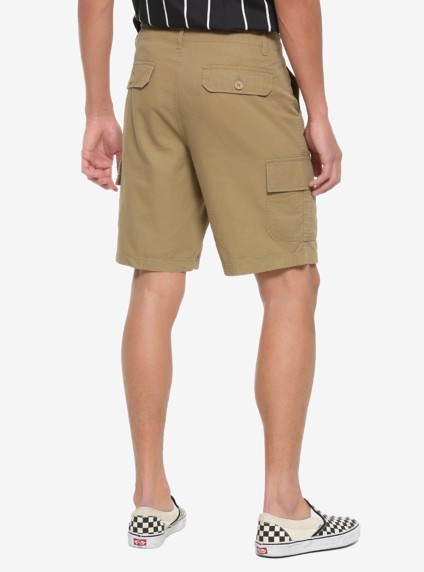 HT Denim Tan Cargo Shorts, , alternate