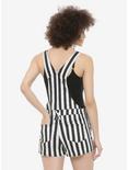 HT Denim Black & White Stripe Shortalls, STRIPE -BLACK, alternate