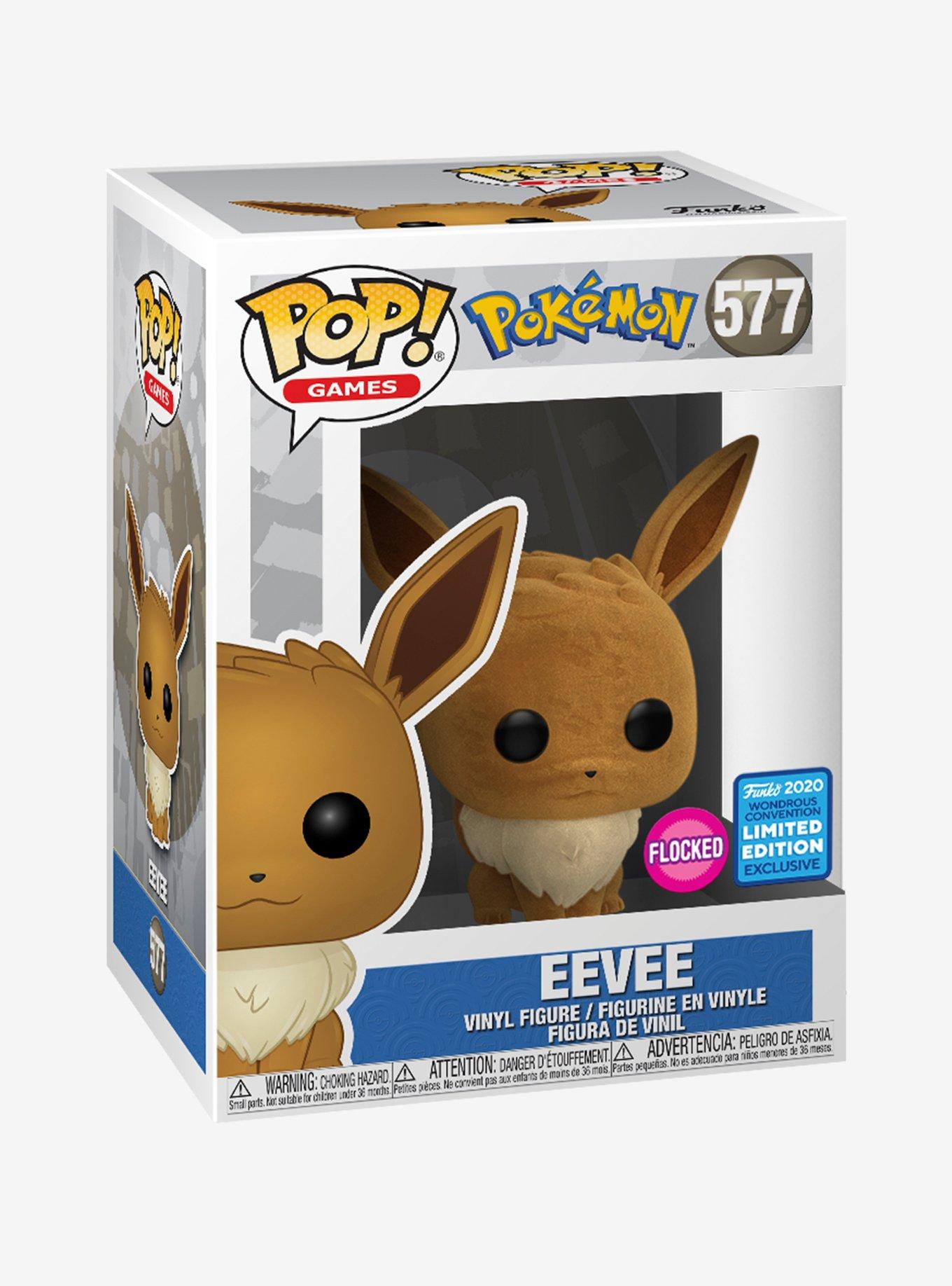 Funko Pokemon Pop! Games Eevee (Flocked) Vinyl Figure 2020 Wonderous Convention Exclusive, , alternate