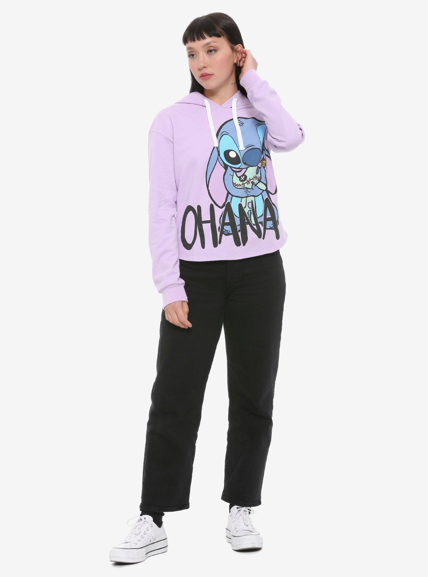 Disney Lilo & Stitch Hug Scrump Girls Crop Hoodie, MULTI, alternate