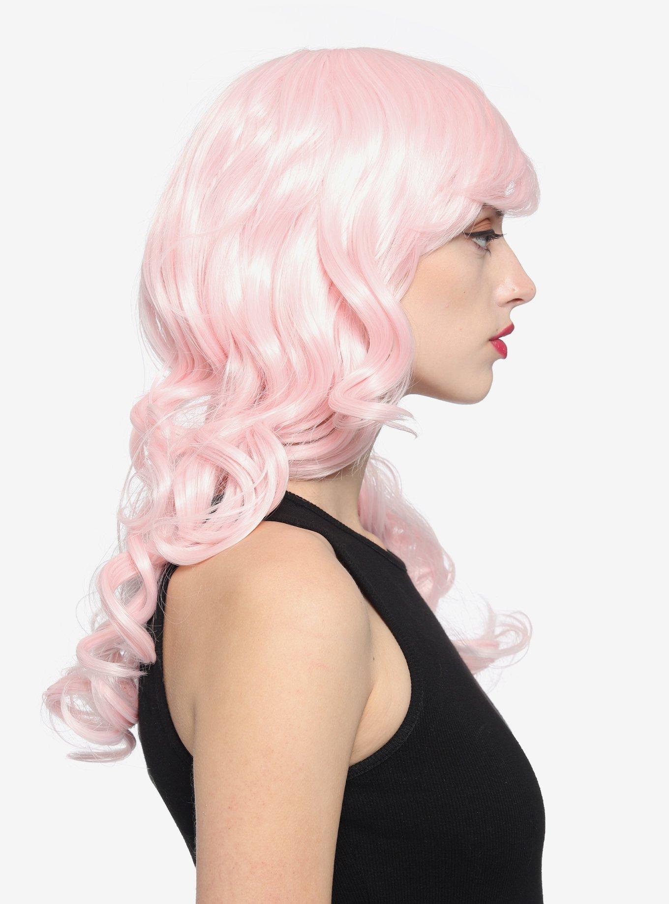 Epic Cosplay Hestia Fusion Vanilla Pink Shoulder Length Curly Wig, , alternate