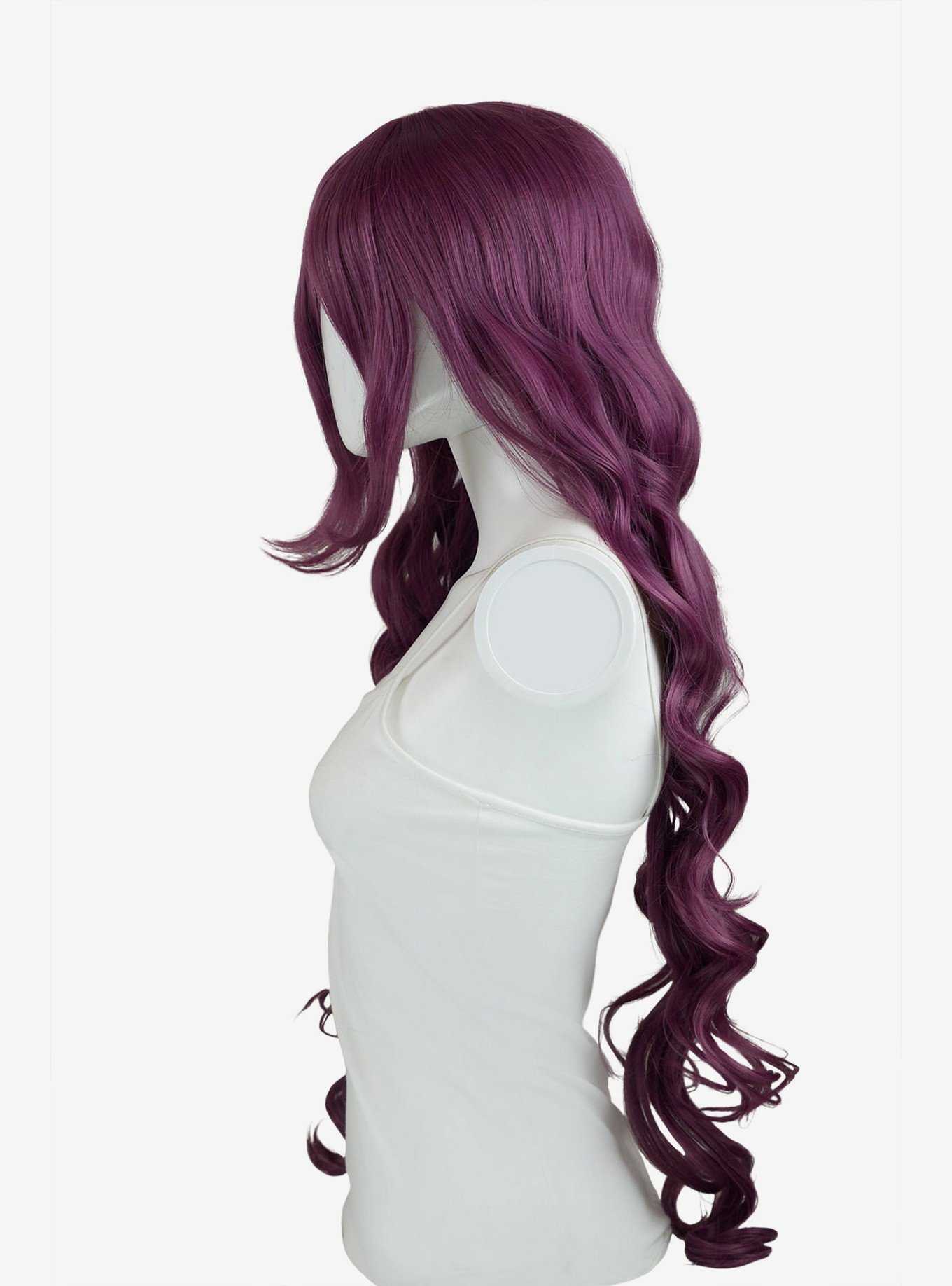 Epic Cosplay Hera Dark Plum Purple Long Curly Wig, , hi-res