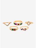 Rainbow Lux Stackable Ring Set - BoxLunch Exclusive, MULTI, alternate