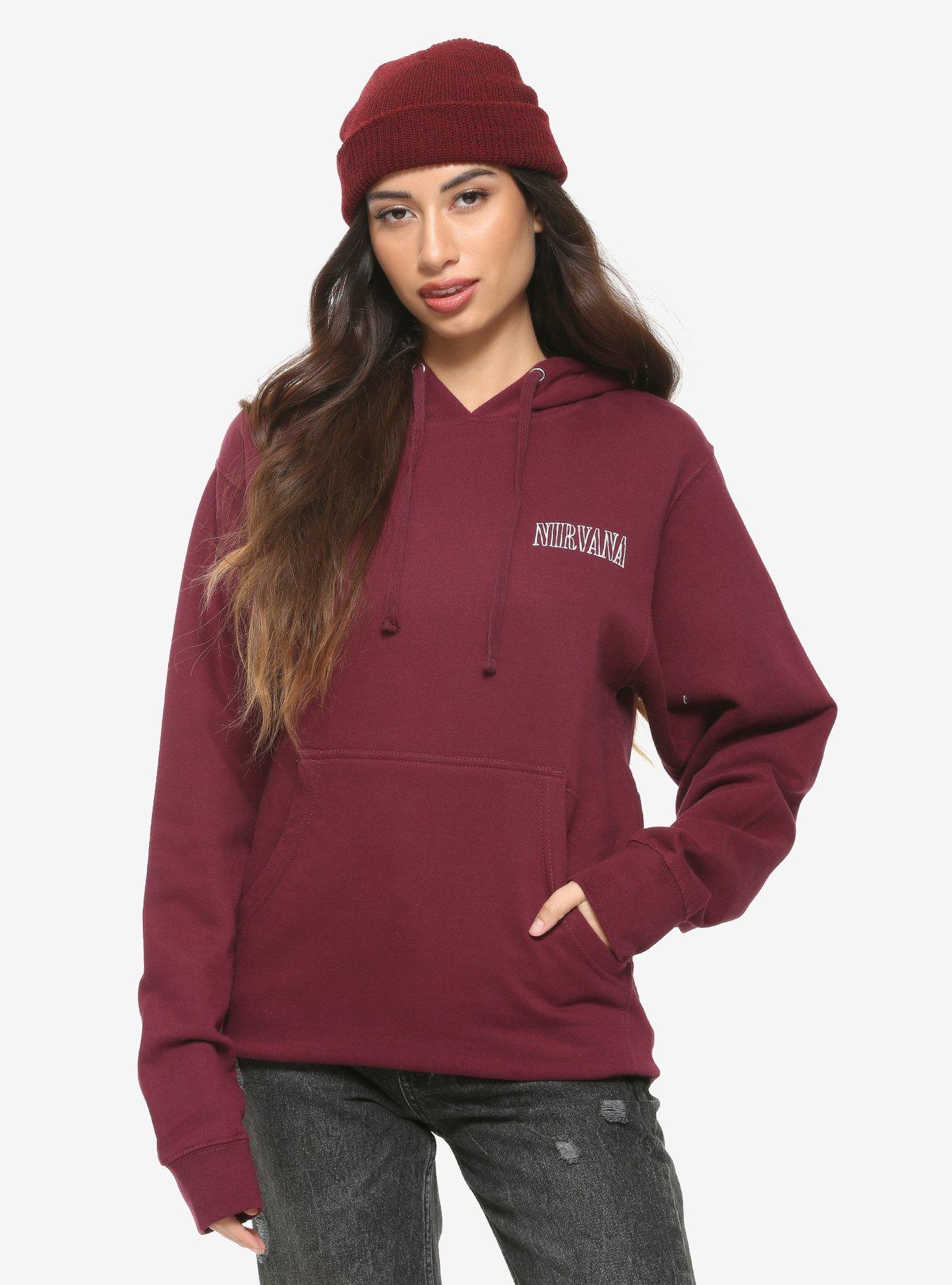 Nirvana Serve The Servants Girls Hoodie, MAROON, alternate