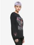 Five Finger Death Punch Winged Skull Girls Long-Sleeve T-Shirt, BLACK, alternate