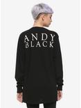 Andy Black Purple Coffin Girls Long-Sleeve T-Shirt, BLACK, alternate