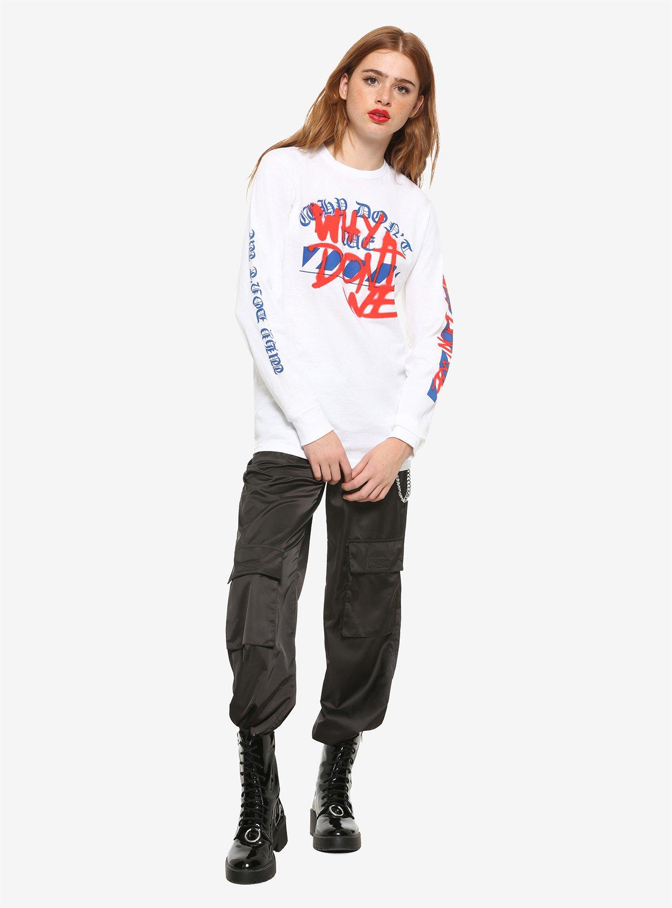 Why Don't We Spray Paint Girls Long-Sleeve T-Shirt, WHITE, alternate