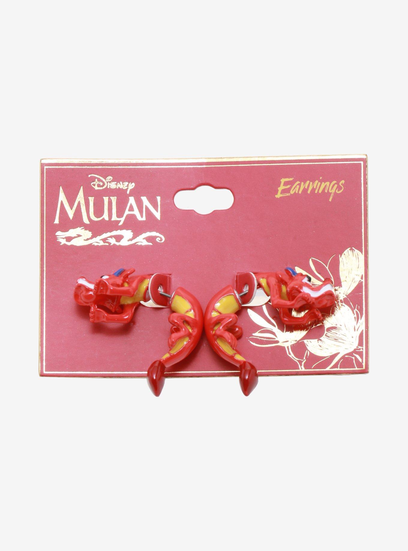 Disney Mulan Mushu Faux Tunnel Earrings, , alternate