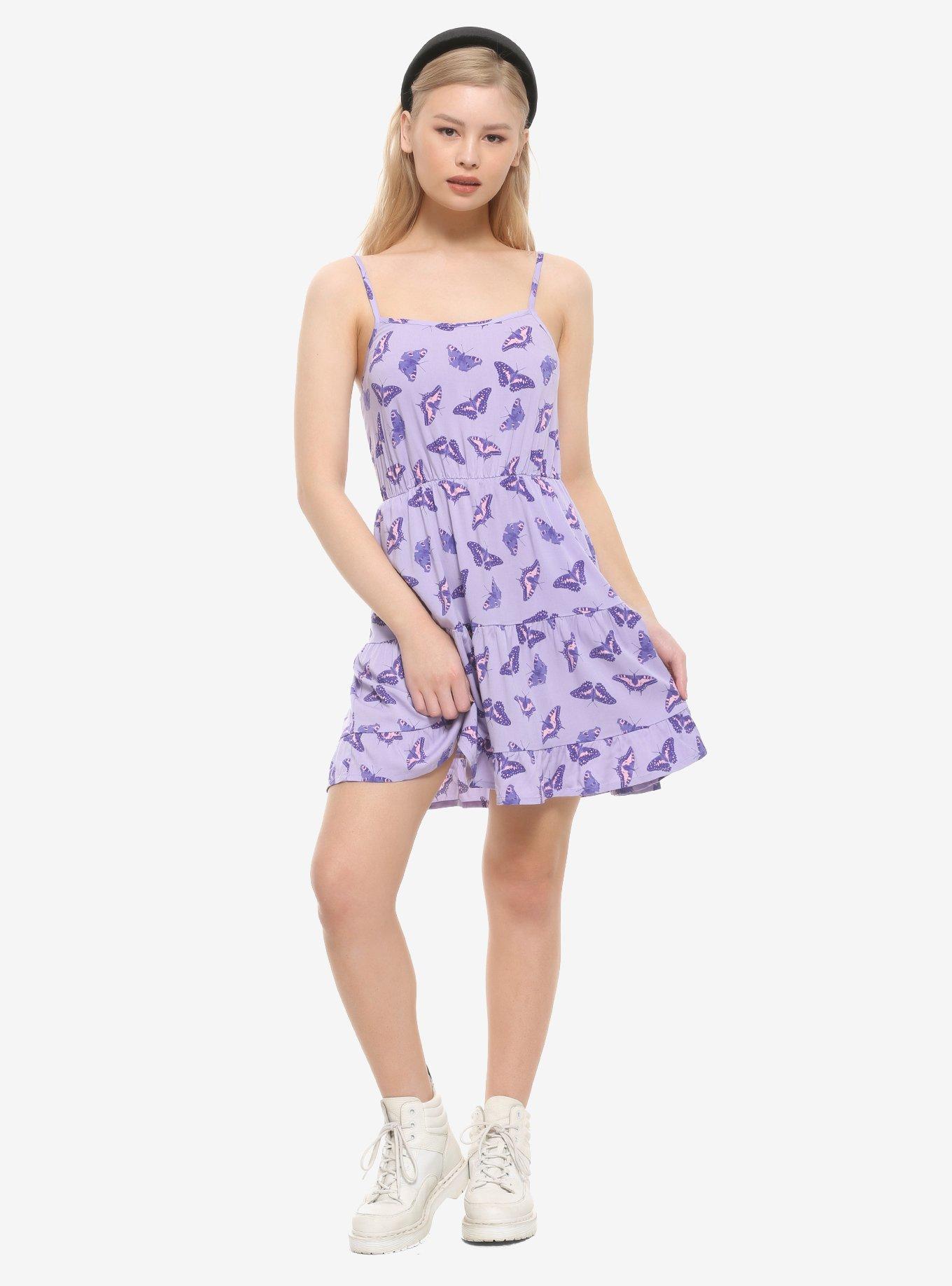 Lavender Butterfly Tiered Dress, LILAC, alternate