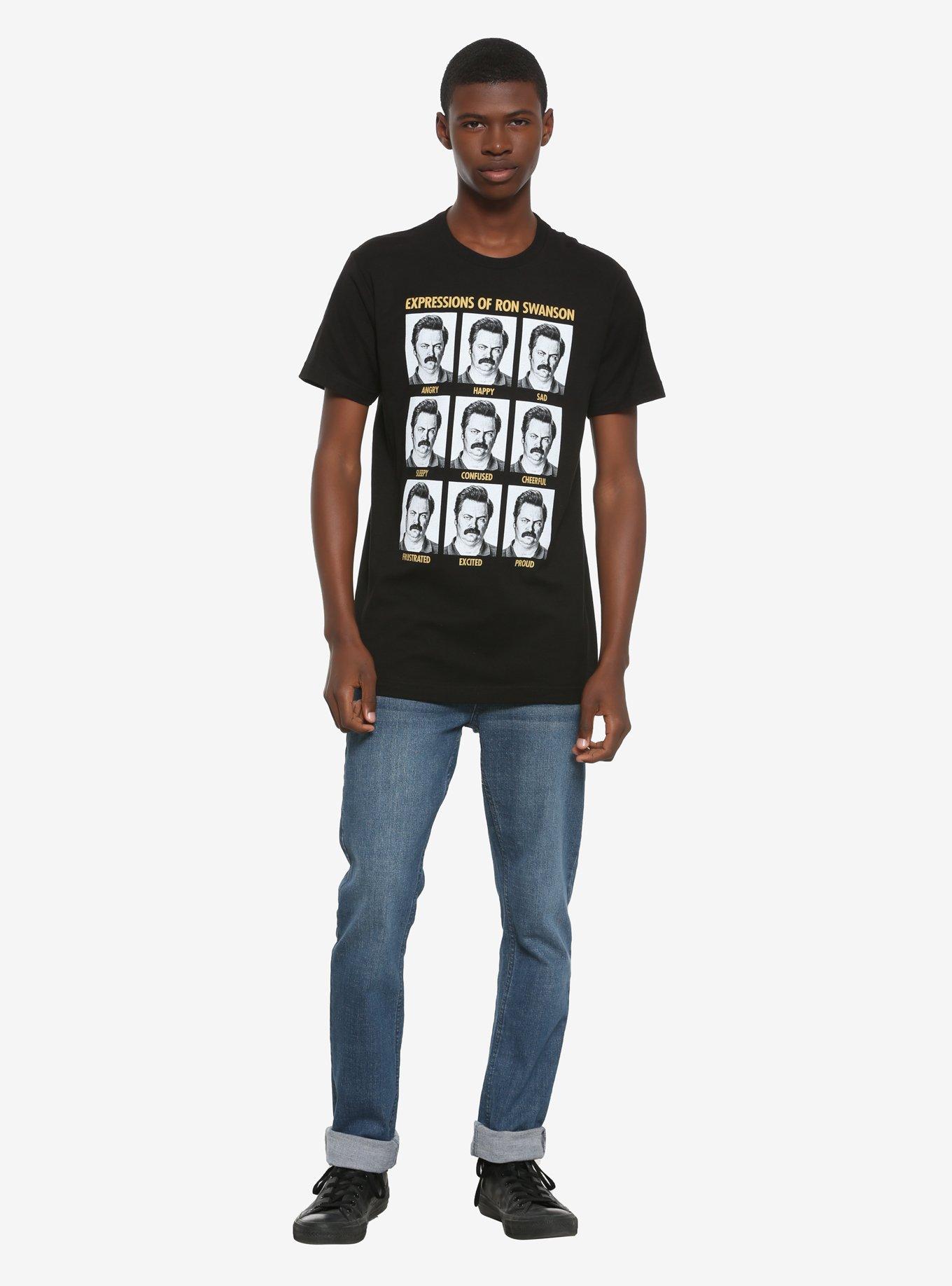 Parks And Recreation Expressions of Ron Swanson T-Shirt, , hi-res
