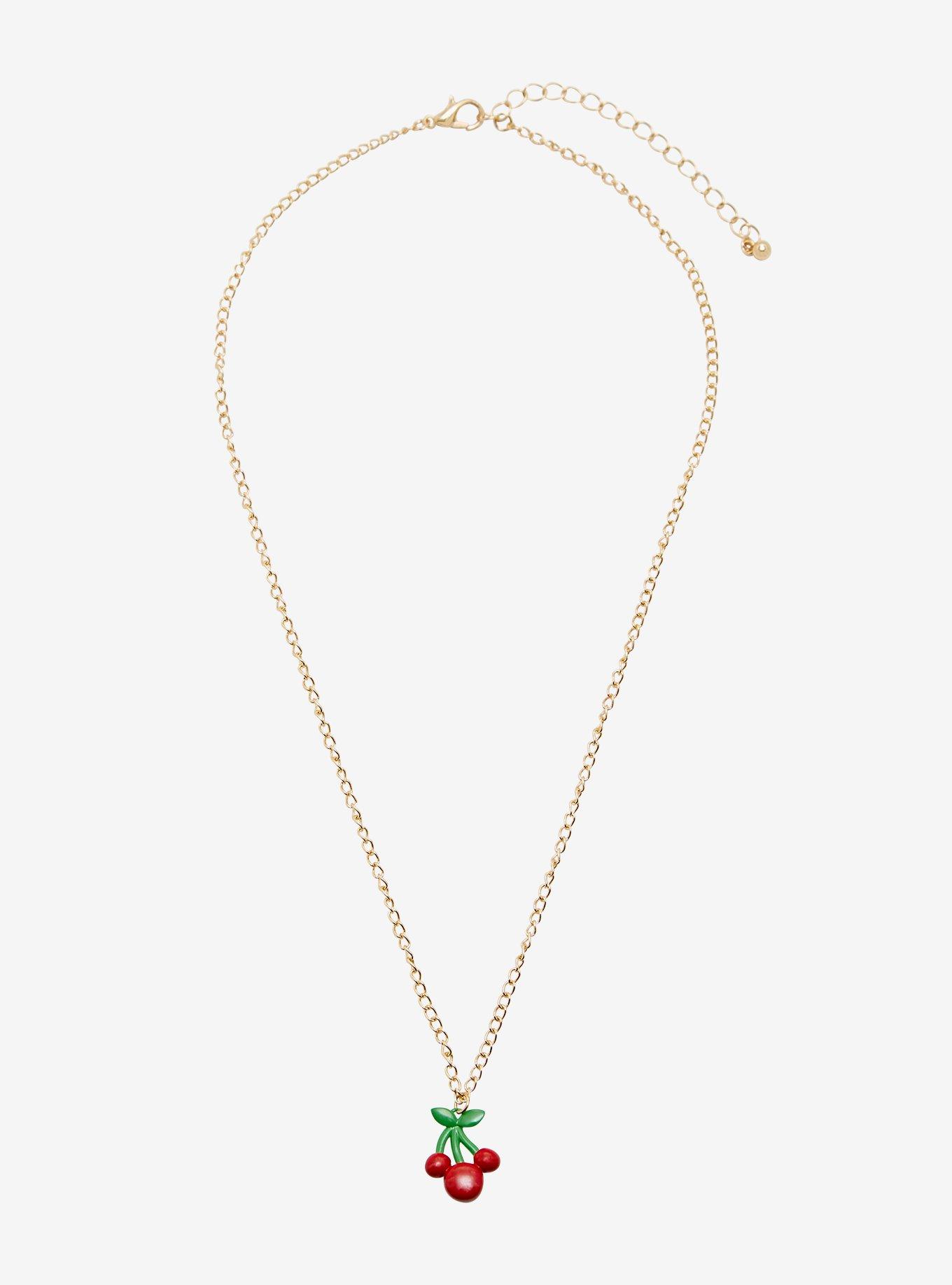 Disney Mickey Mouse Cherry Necklace, , alternate
