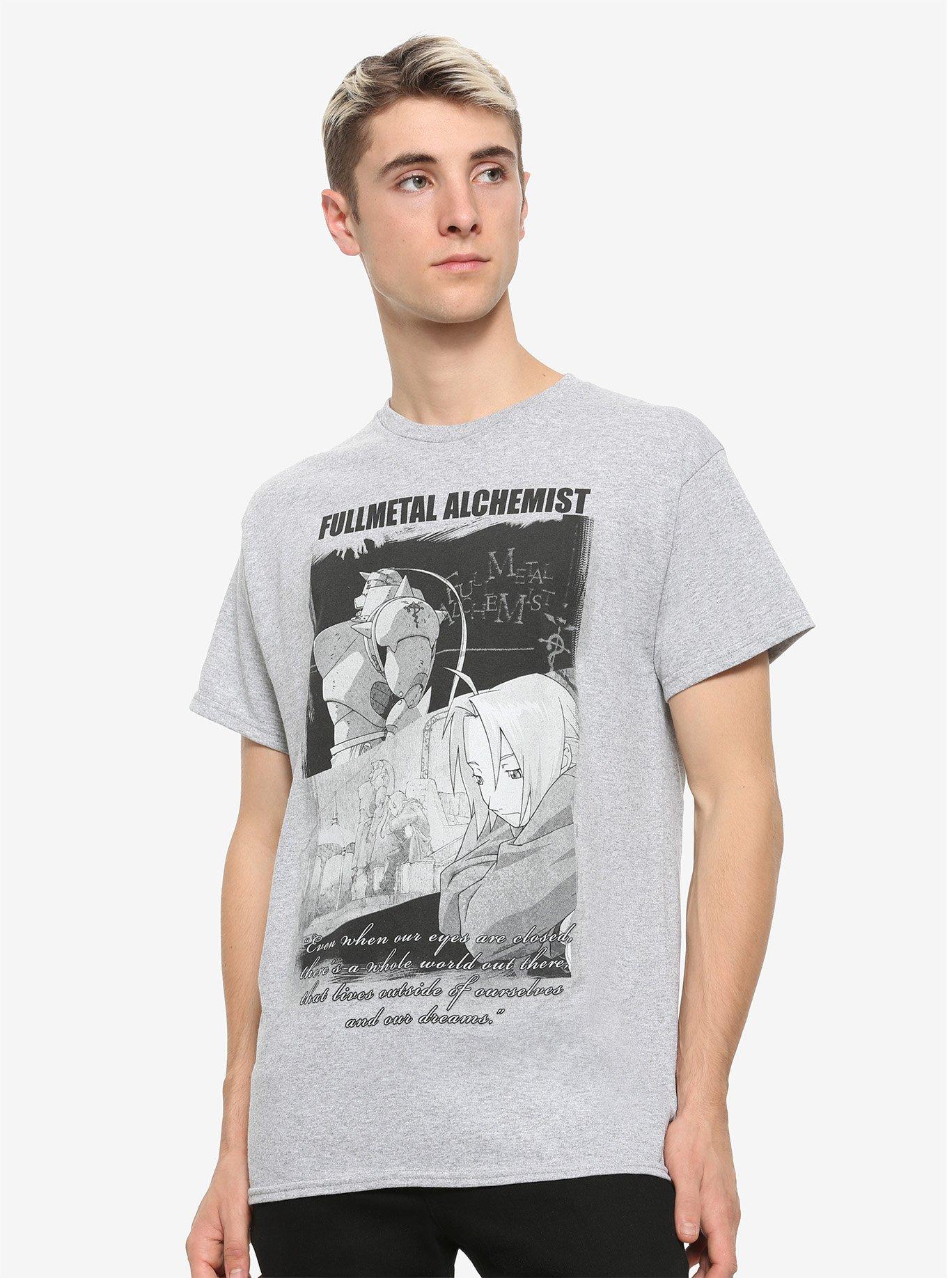 Fullmetal Alchemist Black & White Collage T-Shirt, GREY, alternate