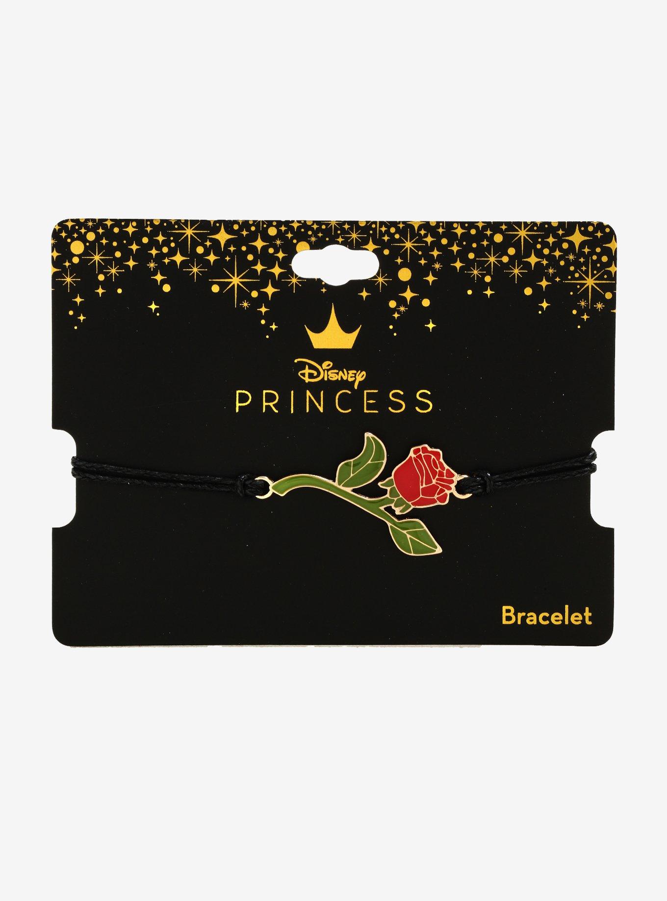 Disney Princess Beauty And The Beast Stained Glass Enchanted Rose Cord Bracelet, , alternate