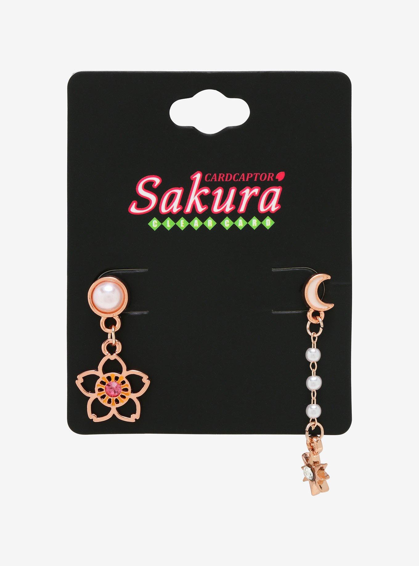 Cardcaptor Sakura Flower & Star Mismatch Earrings, , alternate
