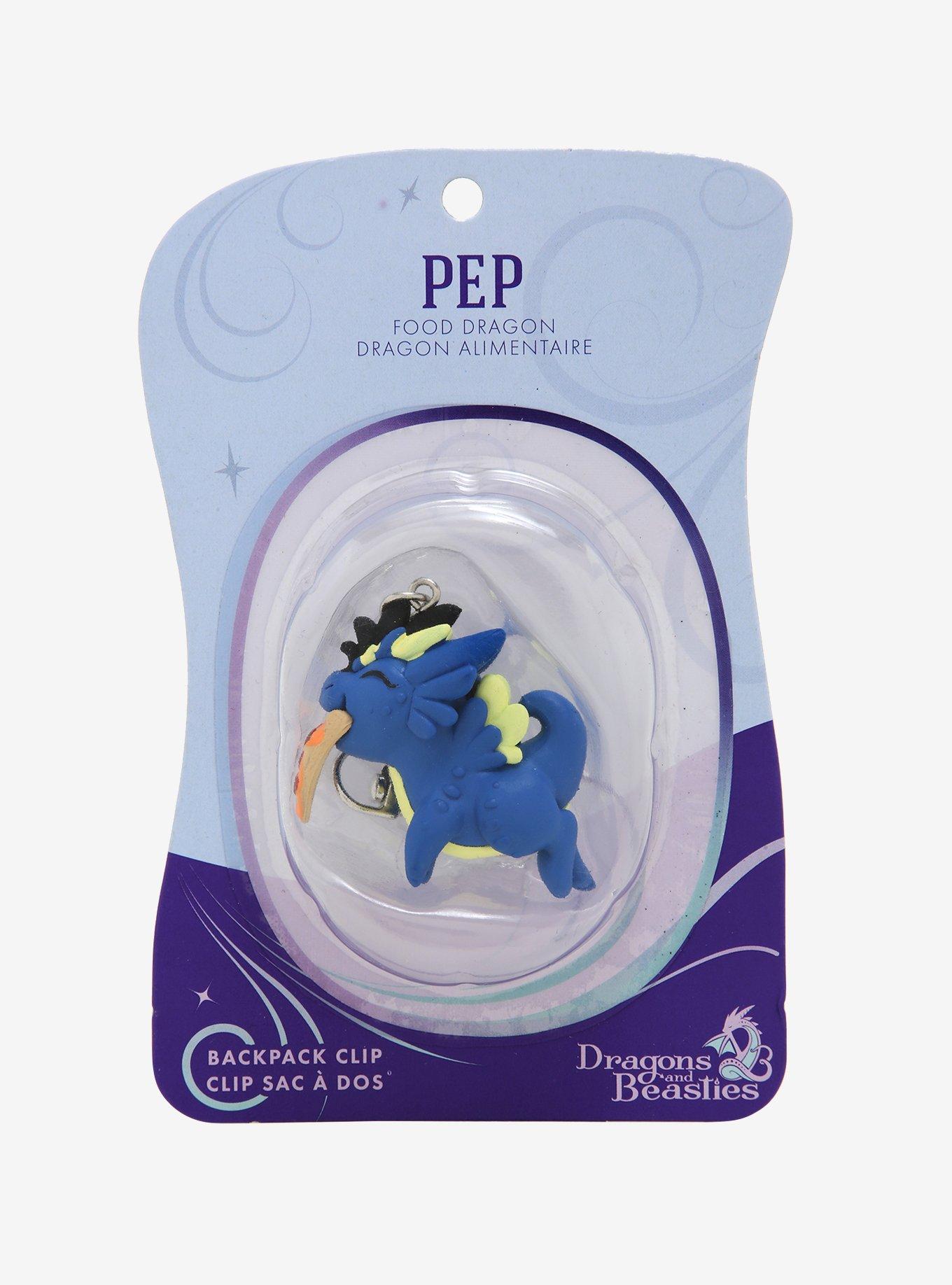 Dragons and Beasties Pep Food Dragon Vinyl Backpack Clip, , alternate