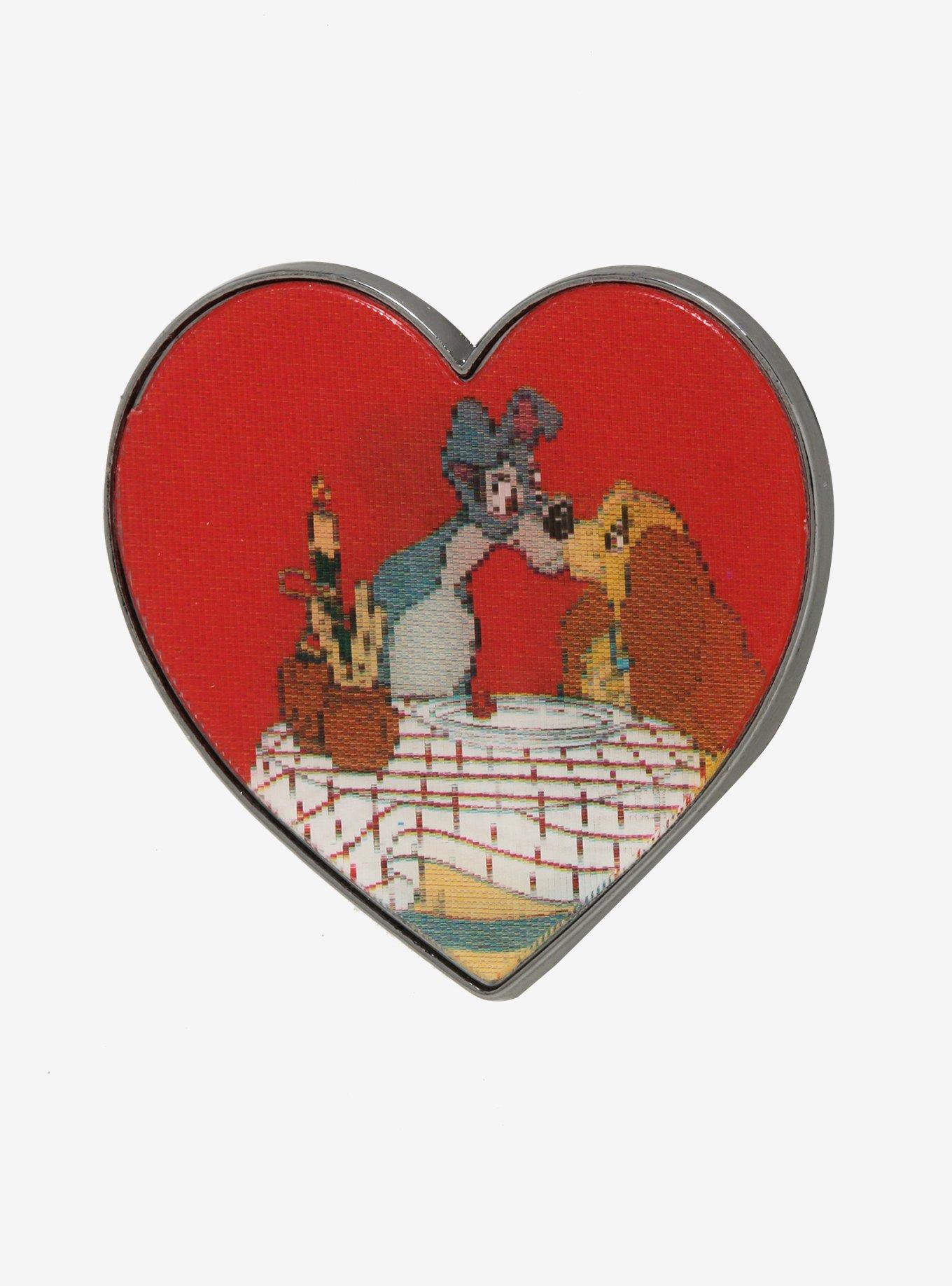 Loungefly Disney Lady and the Tramp Kiss Lenticular Enamel Pin - BoxLunch Exclusive, , alternate