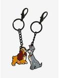 Disney Lady and the Tramp Kissing Magnetic Enamel Keychain Set - BoxLunch Exclusive, , alternate