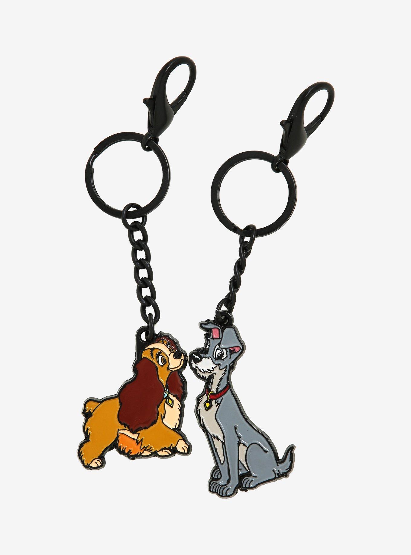 Disney Lady and the Tramp Kissing Magnetic Enamel Keychain Set - BoxLunch Exclusive, , alternate