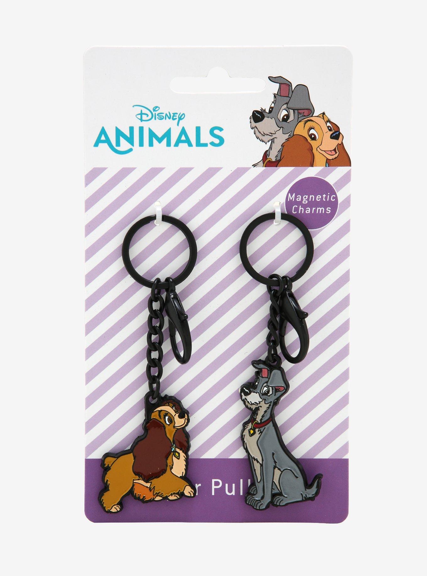 Disney Lady and the Tramp Kissing Magnetic Enamel Keychain Set - BoxLunch Exclusive, , alternate