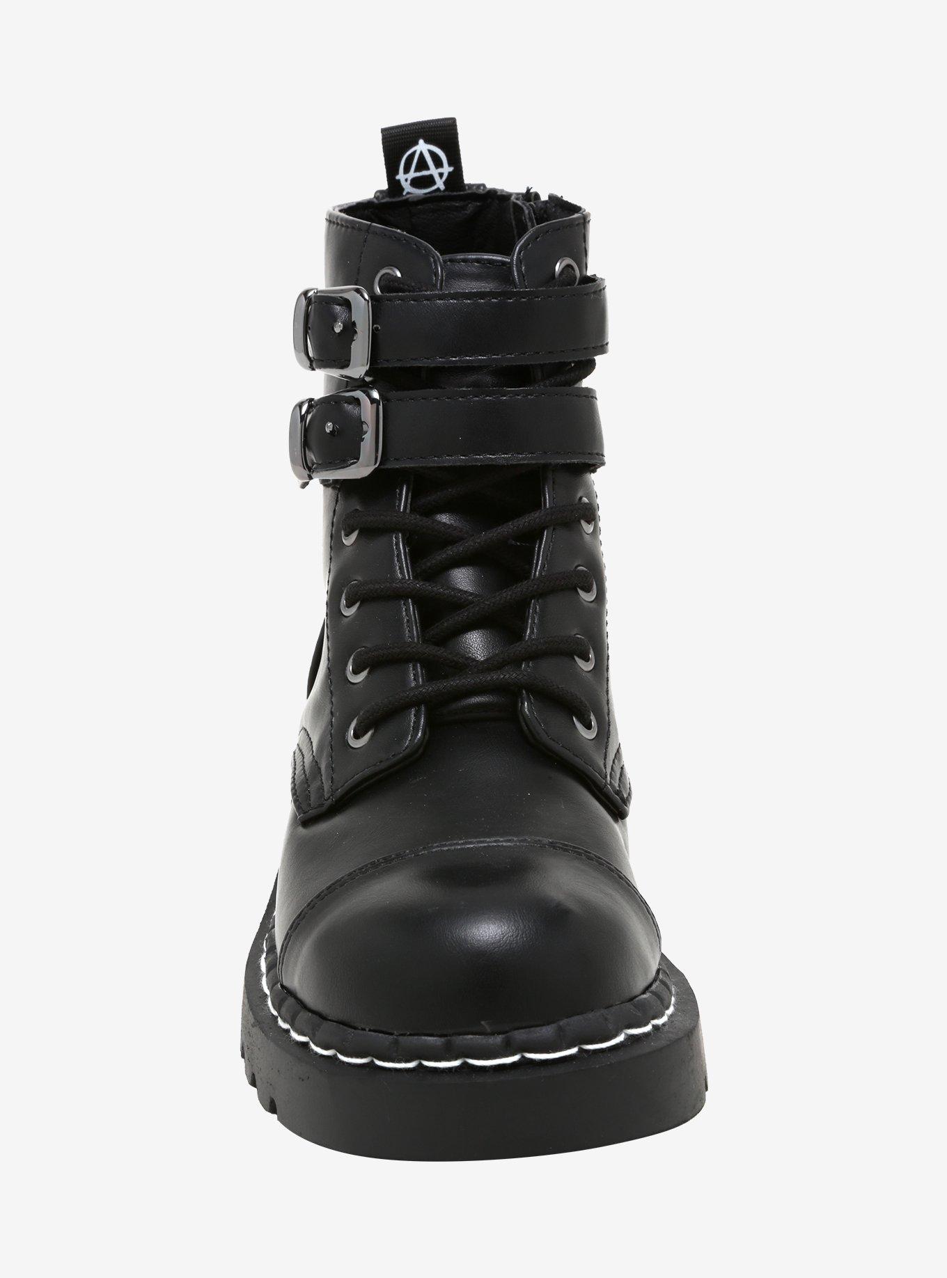 Anarchic By T.U.K. Double Buckle Vegan Combat Boots, MULTI, alternate