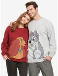 Our Universe Disney Lady and the Tramp Tramp Spaghetti Couples Crewneck - BoxLunch Exclusive, GREY, alternate