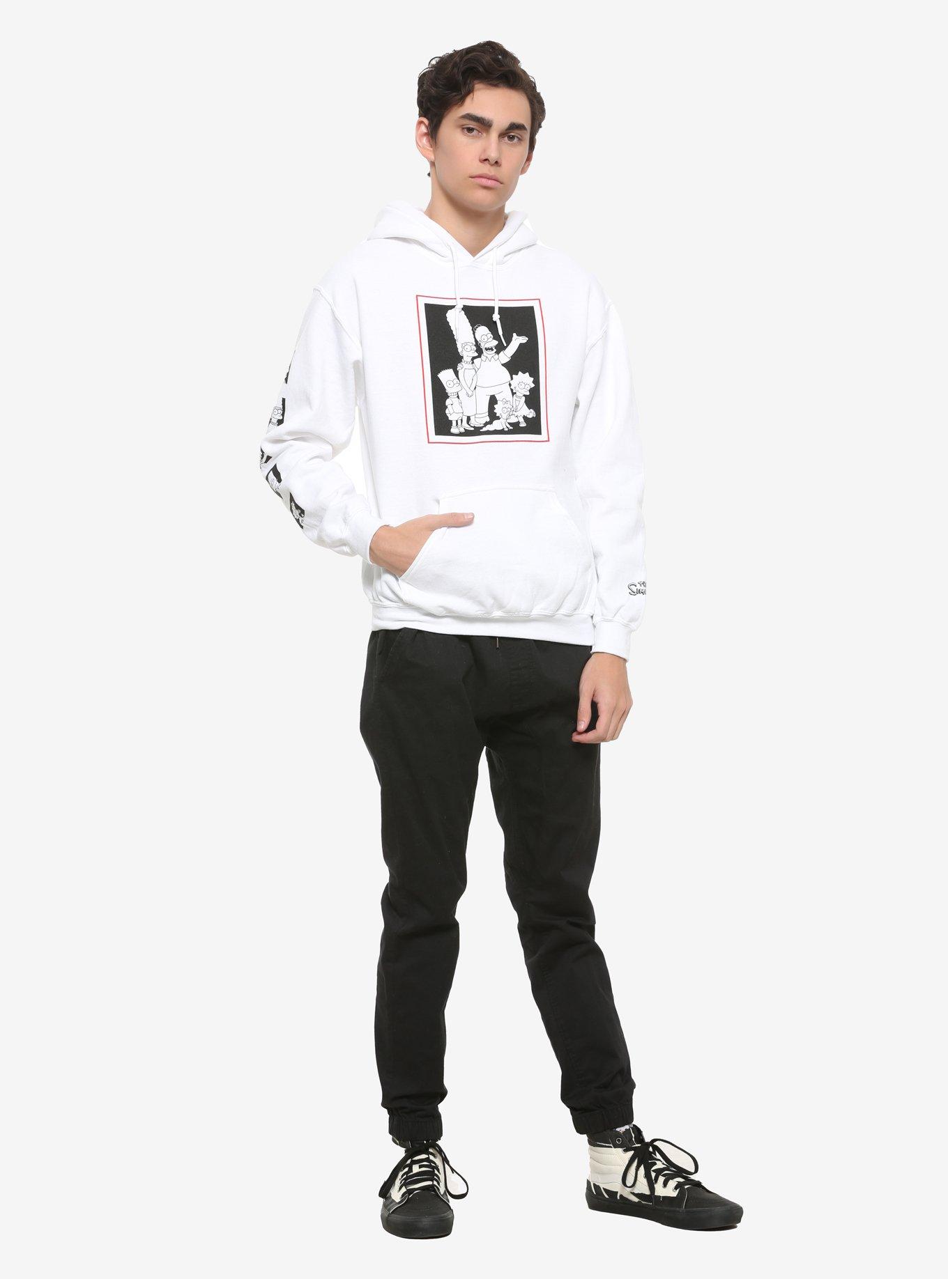 The Simpsons Black & White Family Portrait Hoodie, MULTI, alternate