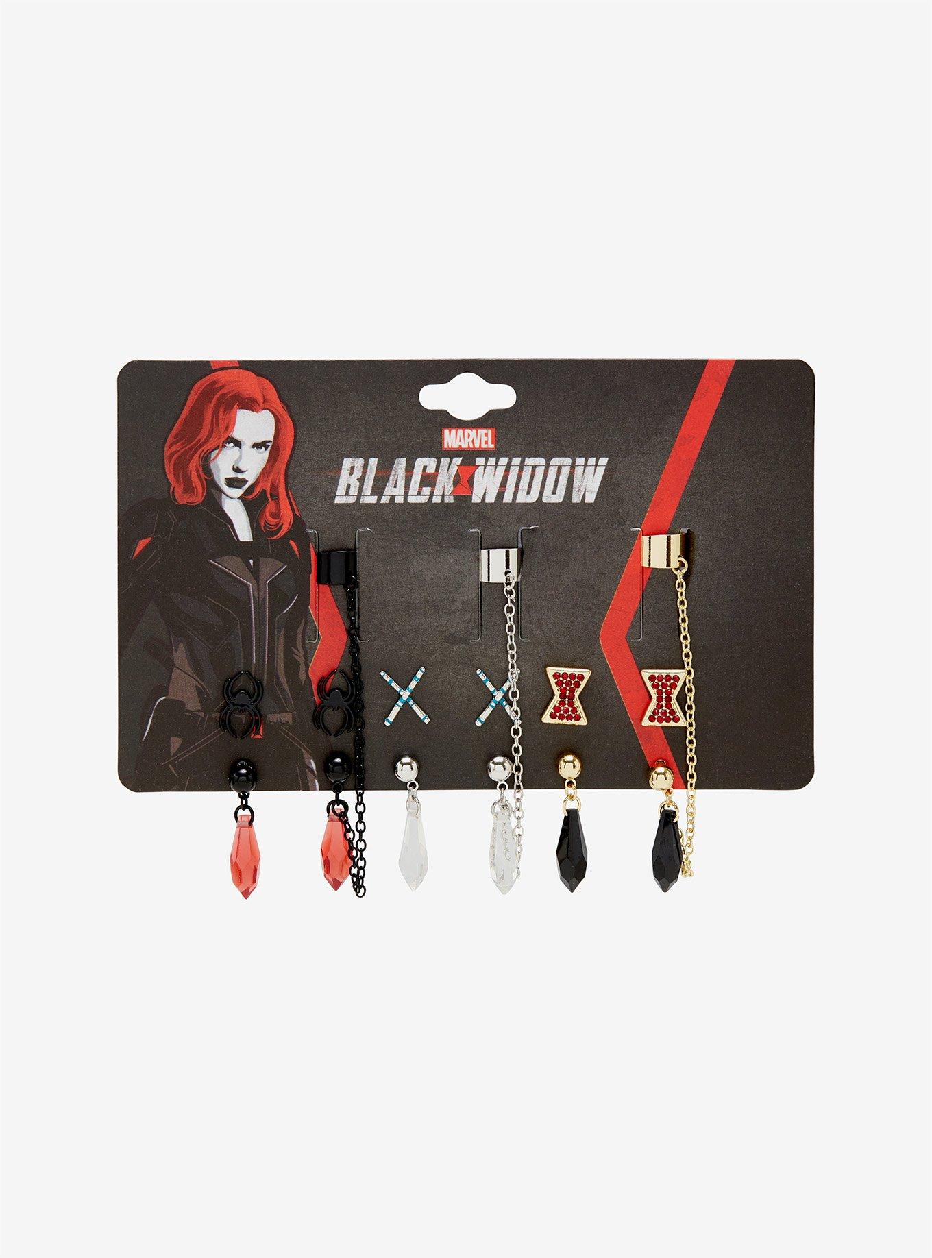 Marvel Black Widow Crystal Cuff Earring Set, , alternate