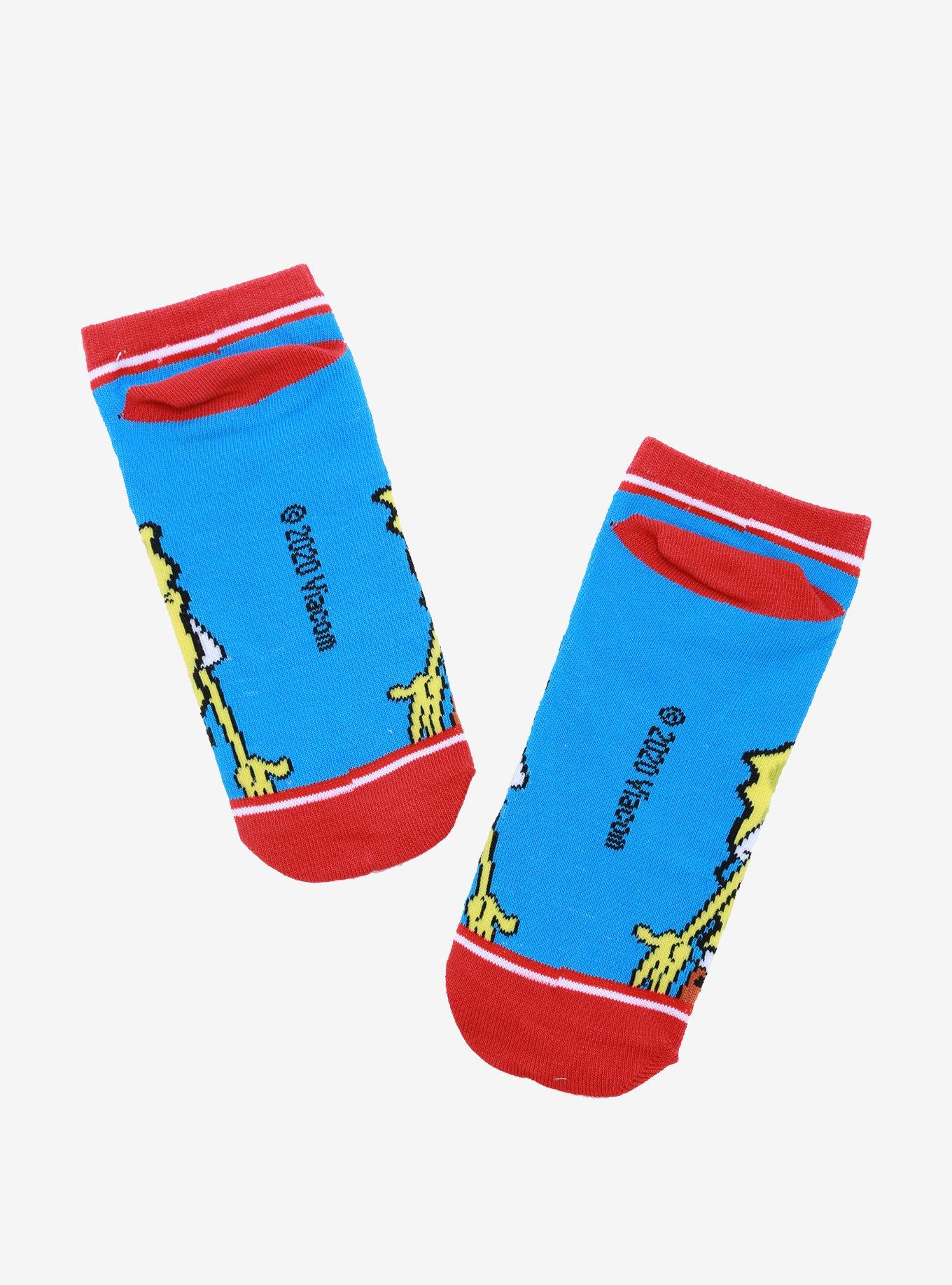 SpongeBob SquarePants Squinting No-Show Socks, , alternate