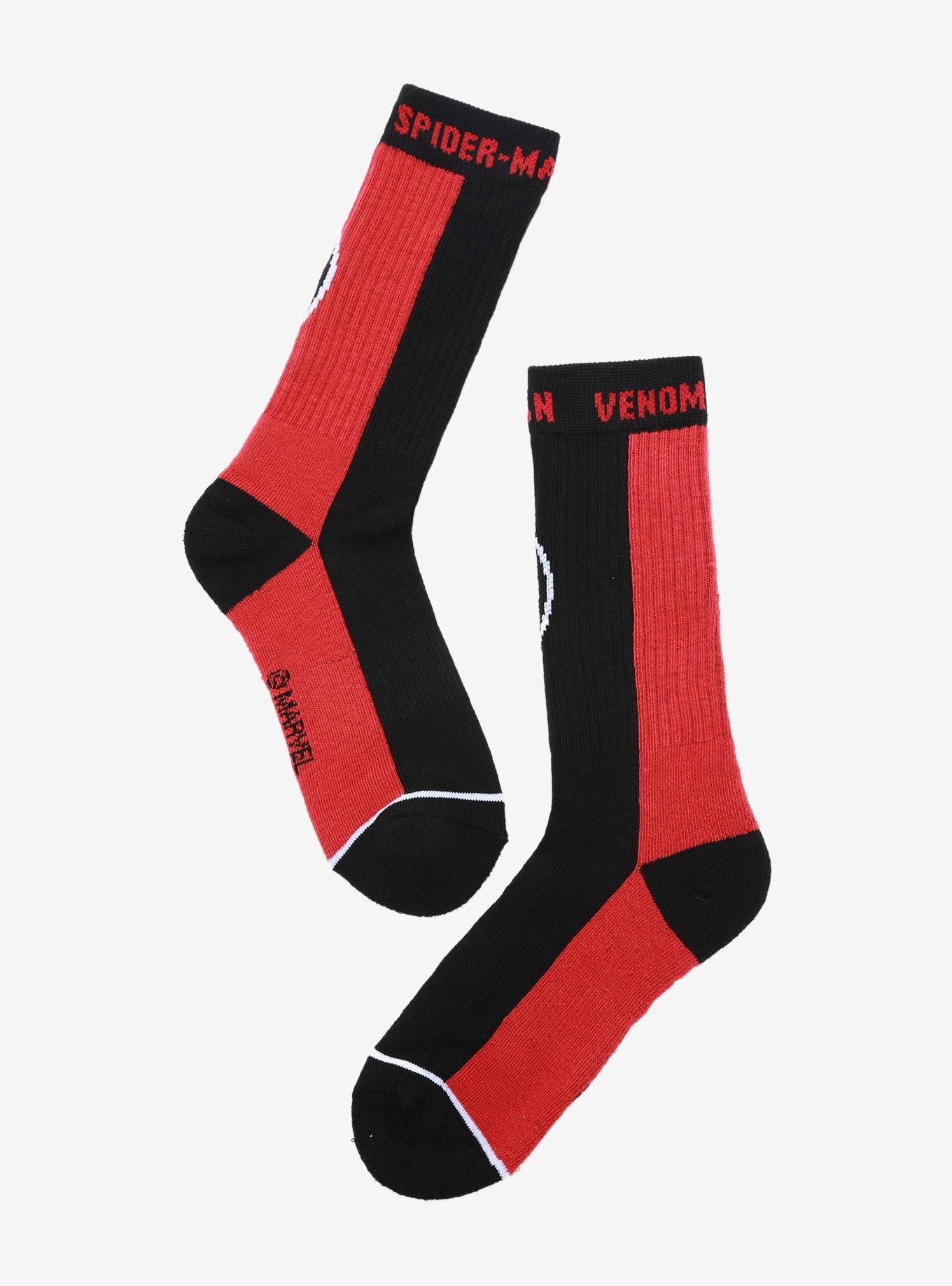 Marvel Spider-Man Venom Split Crew Socks, , alternate