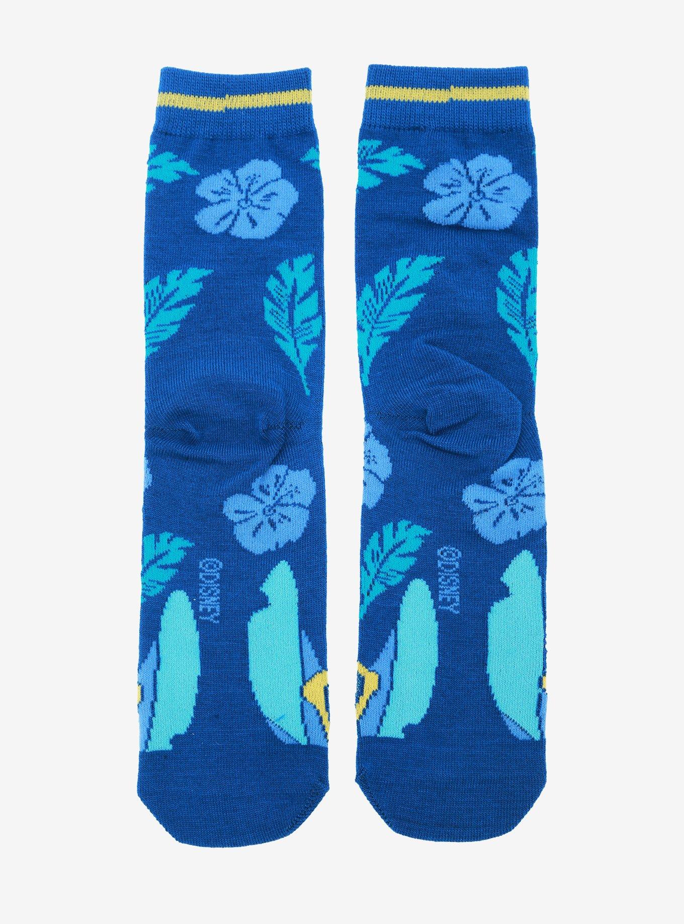 Disney Lilo & Stitch Hibiscus Peekaboo Crew Socks, , alternate