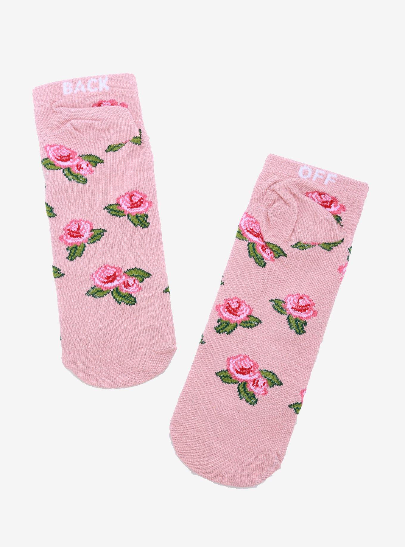 Back Off Roses No-Show Socks, , alternate