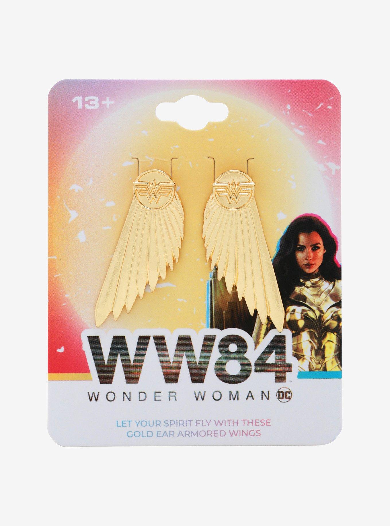 DC Comics Wonder Woman 1984 Gold Armor Wings Earrings, , alternate