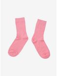 Girls Support Girls Neon Pink Crew Socks, , alternate