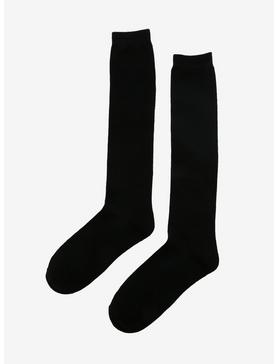 Plus Size Black Knee-High Socks, , hi-res