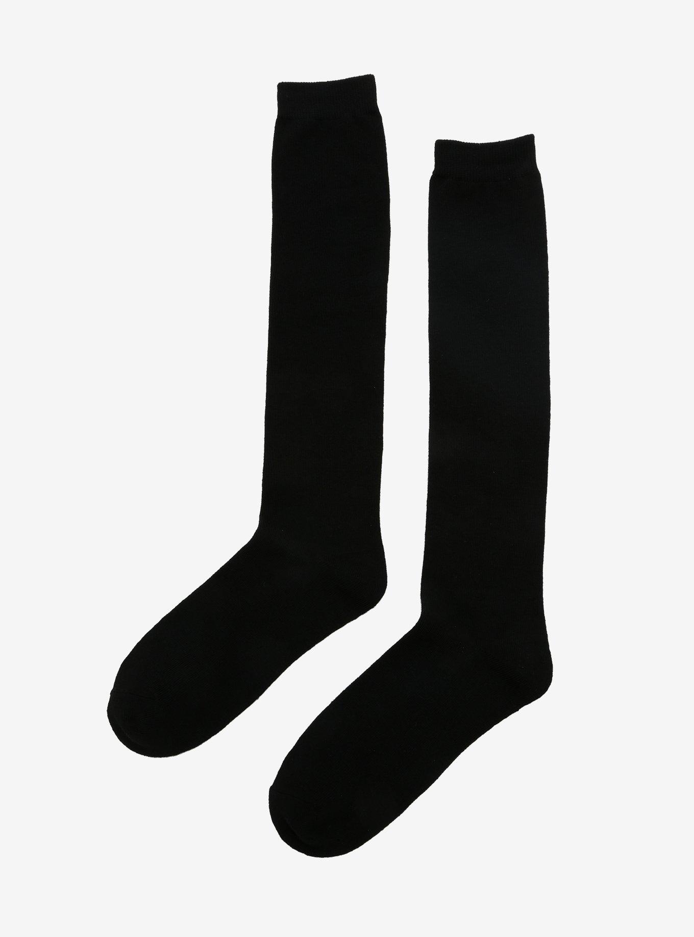 Black Knee-High Socks, , alternate