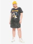 Pulp Fiction Poster Washed T-Shirt Dress Plus Size, BLACK, alternate