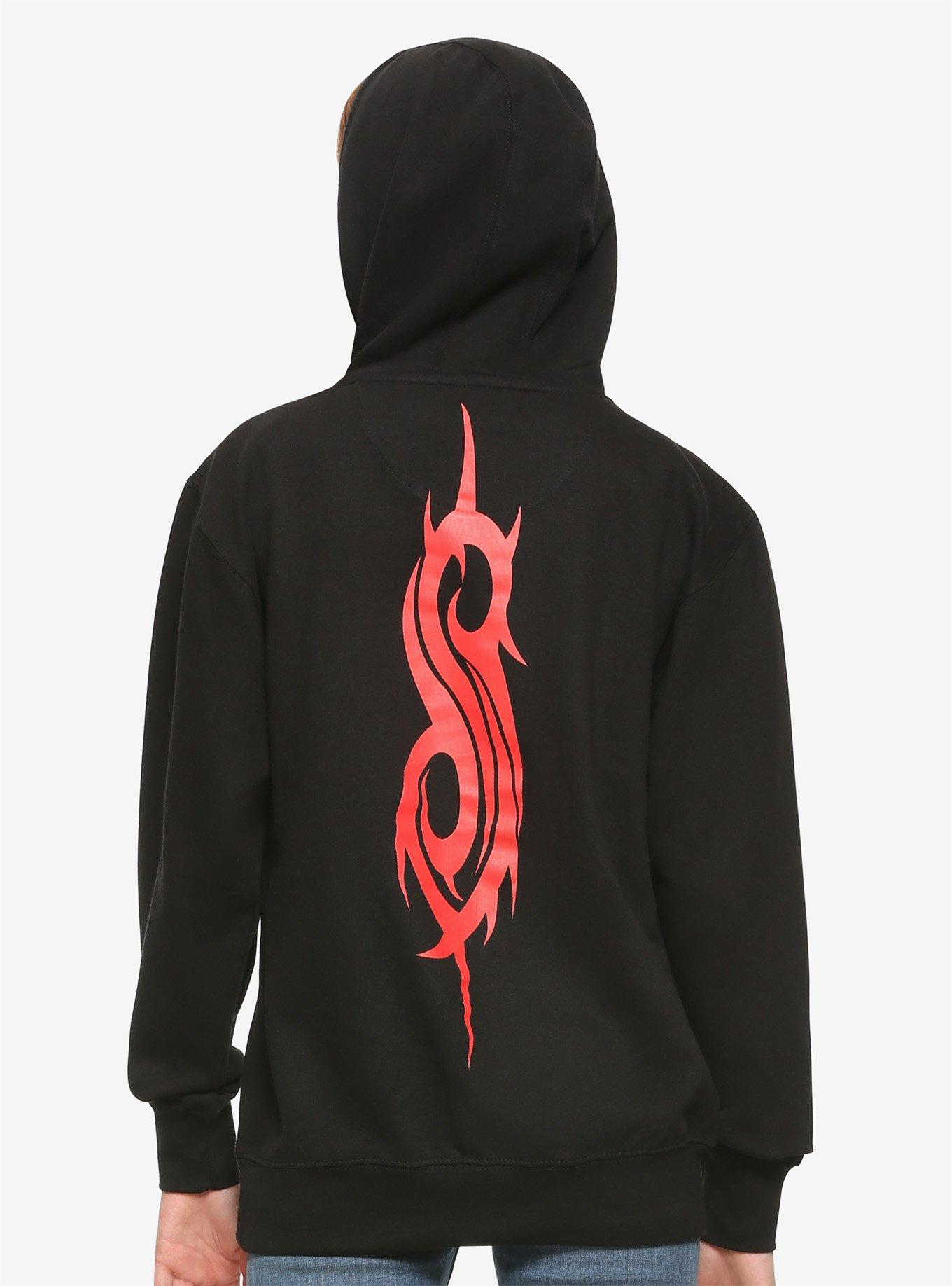 Slipknot Red Logo Girls Hoodie, BLACK, alternate