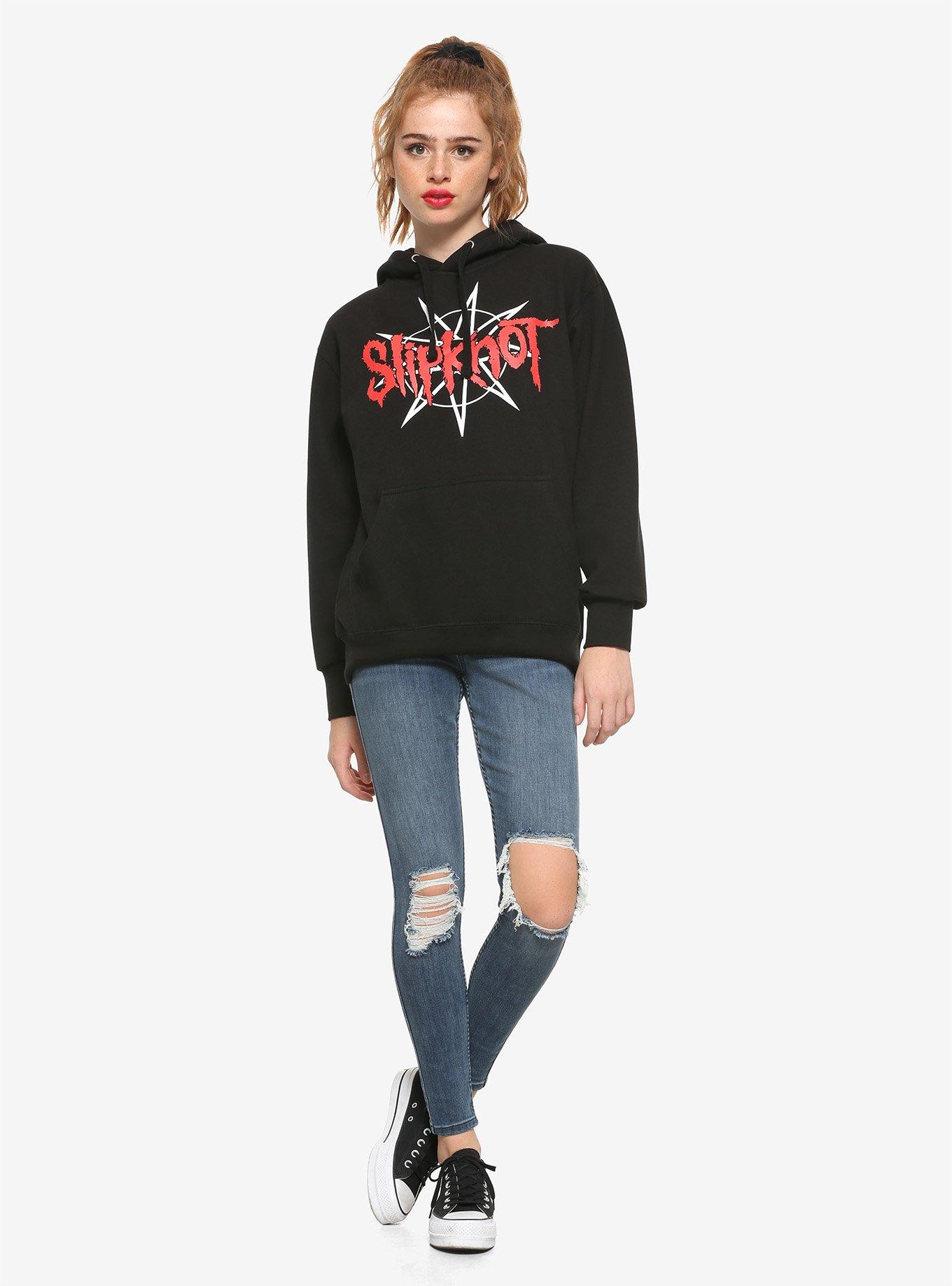 Slipknot Red Logo Girls Hoodie, BLACK, alternate