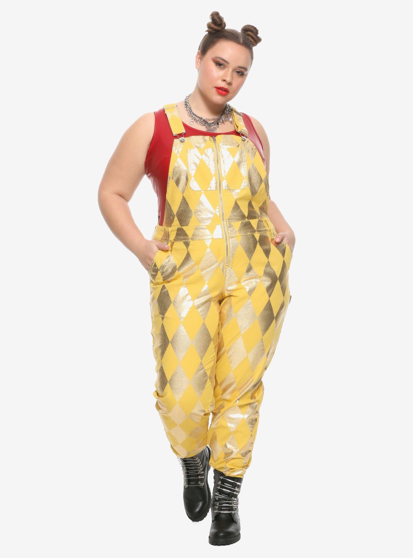 Her Universe DC Comics Birds Of Prey Harley Quinn Boobytrap Battle Overalls Plus Size, GOLD, alternate