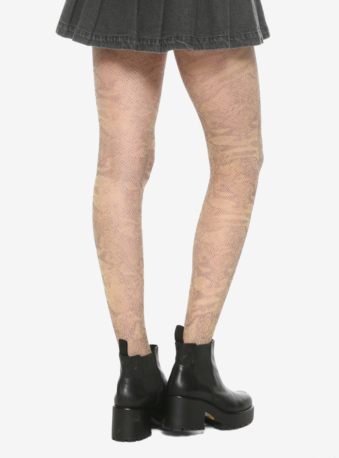 Nude Snakeskin Fishnet Tights, MULTI, alternate