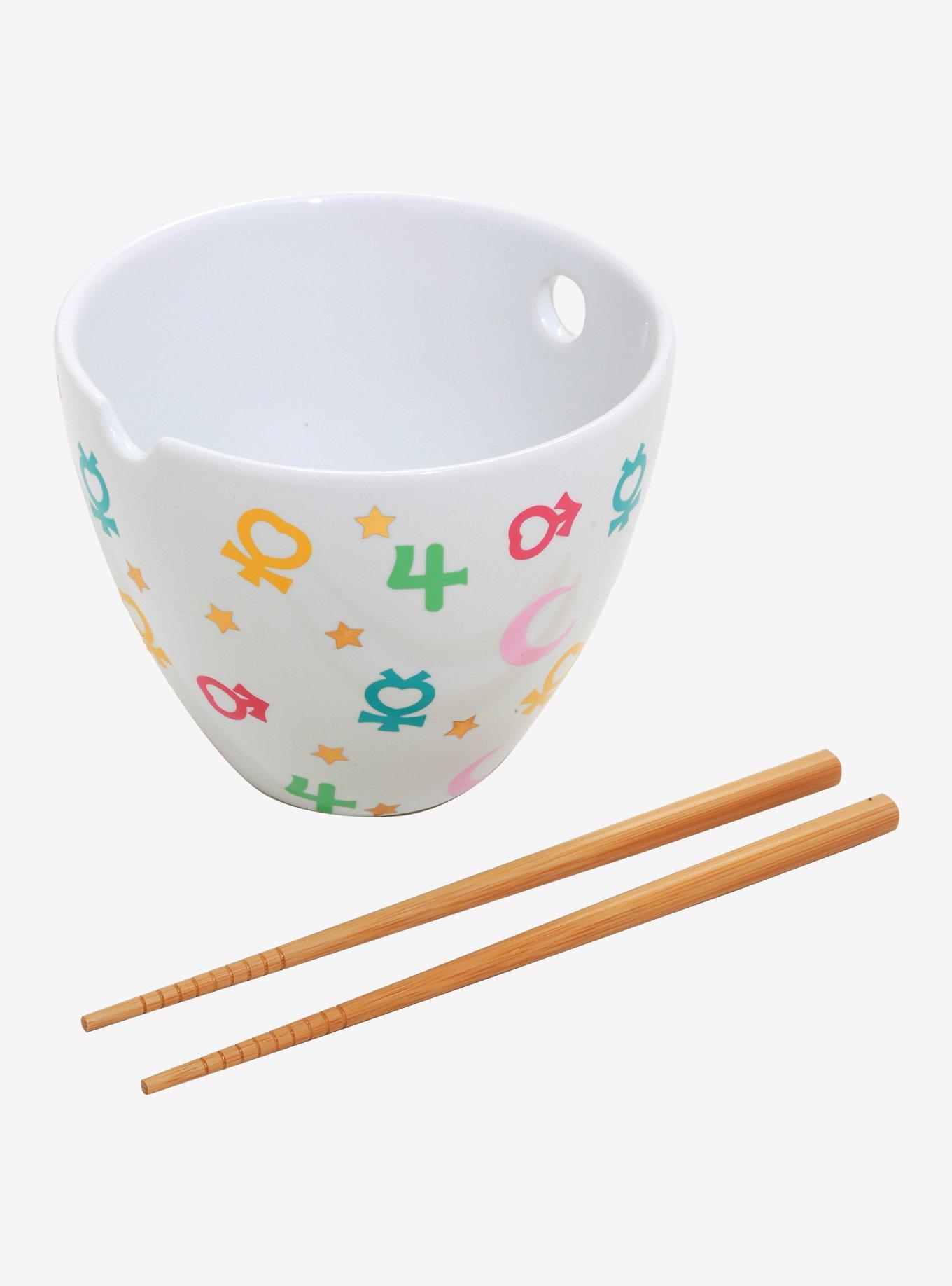 Sailor Moon Sailor Scout Symbols Ramen Bowl With Chopsticks, , alternate