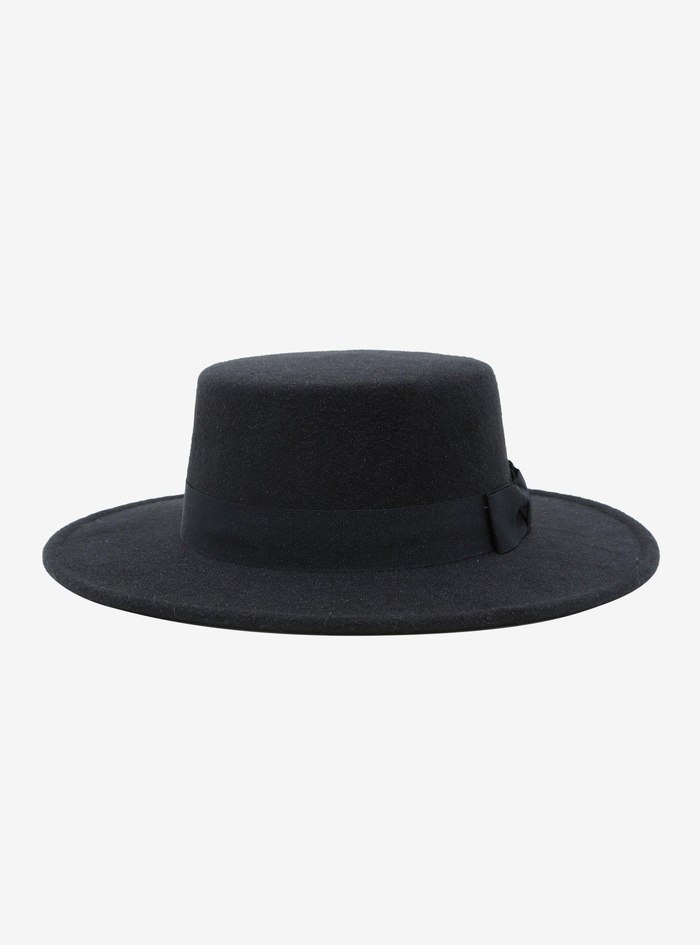 Black Short Brim Hat, , alternate