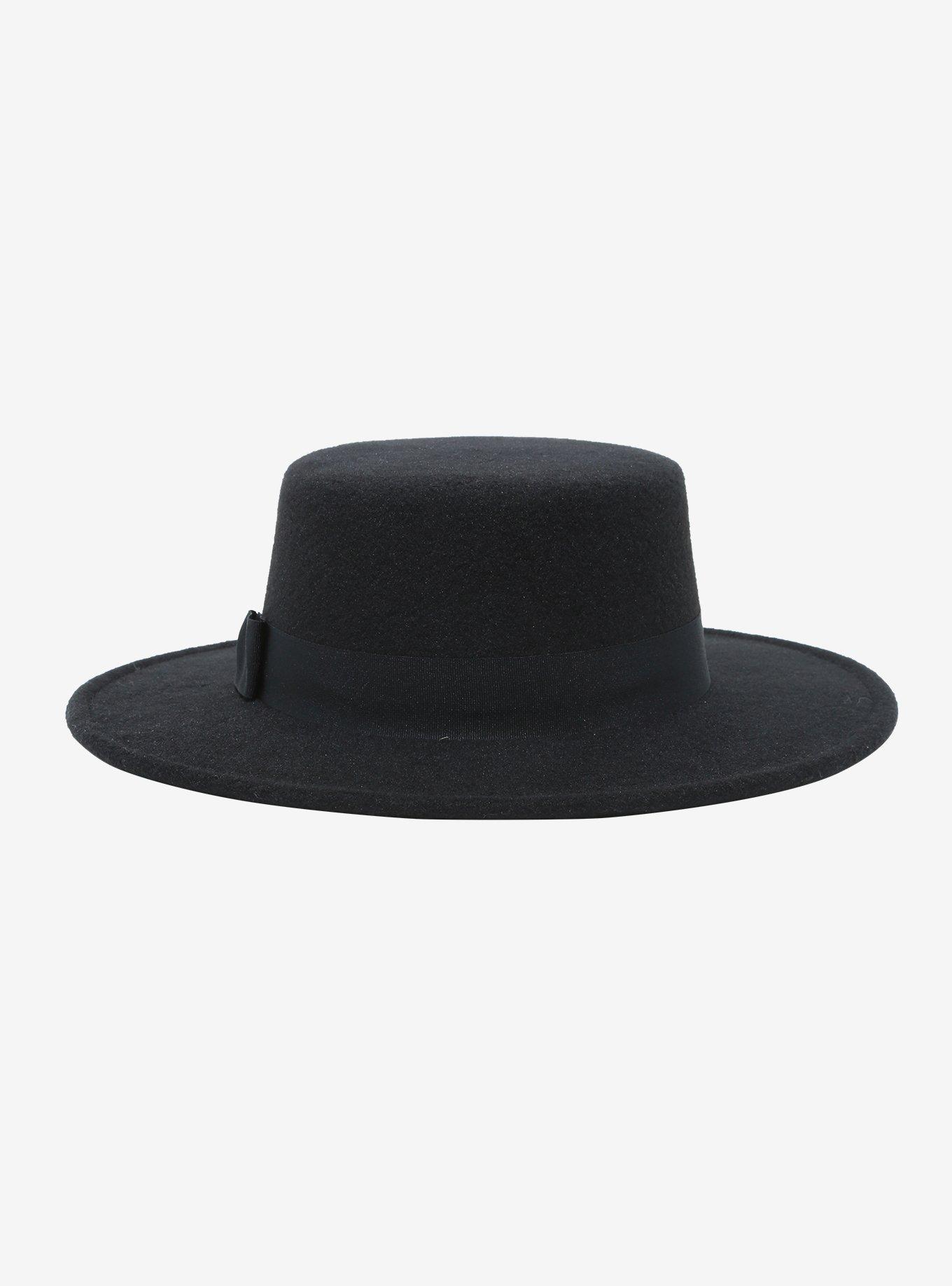 Black Short Brim Hat, , alternate