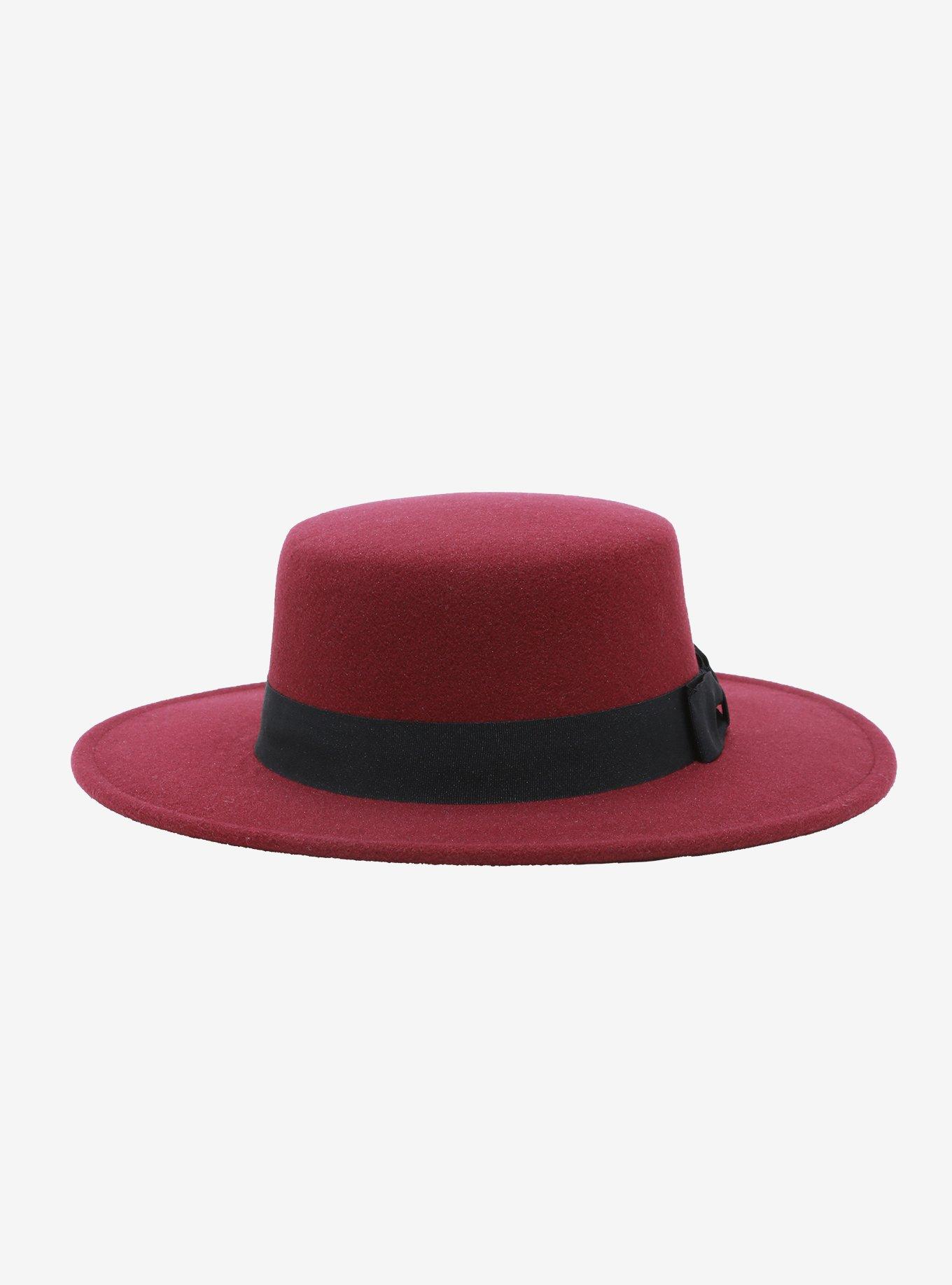 Maroon Short Brim Hat, , alternate