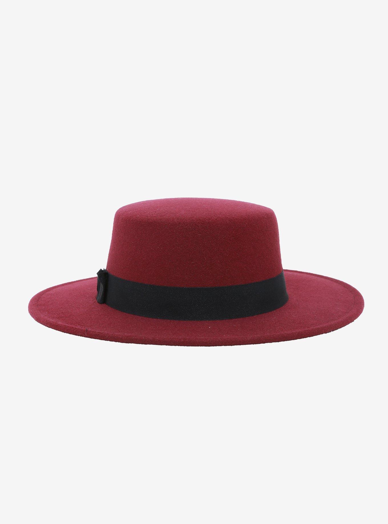 Maroon Short Brim Hat, , alternate