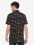 Our Universe Disney Mulan Icons Allover Print Woven Button-Up - BoxLunch Exclusive, BLACK, alternate