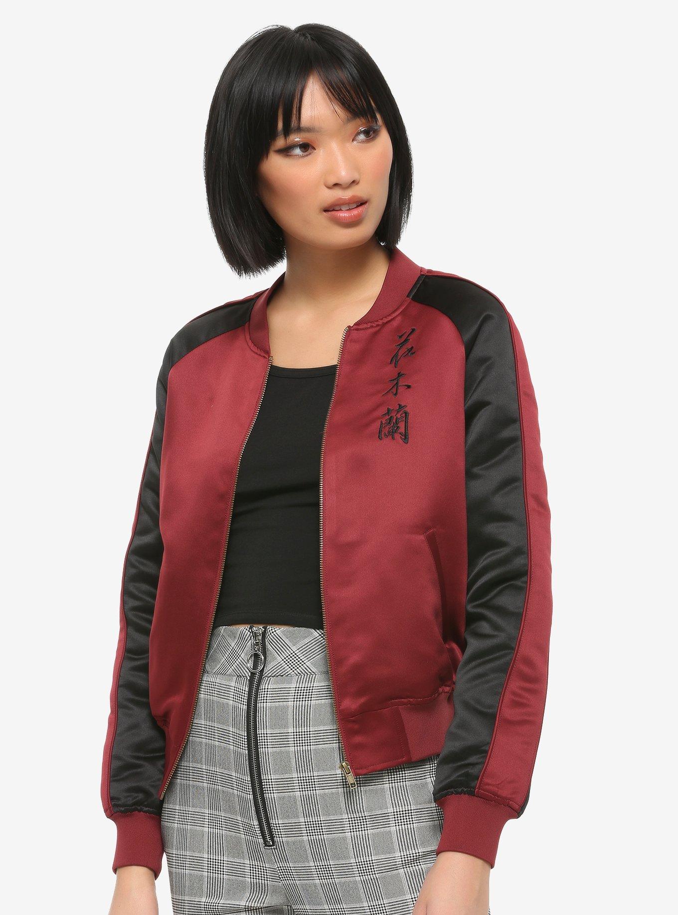 Her Universe Disney Mulan Phoenix Satin Girls Bomber Jacket, BLACK, alternate