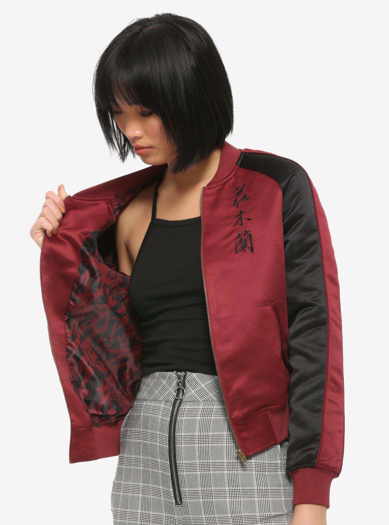 Her Universe Disney Mulan Phoenix Satin Girls Bomber Jacket, BLACK, alternate