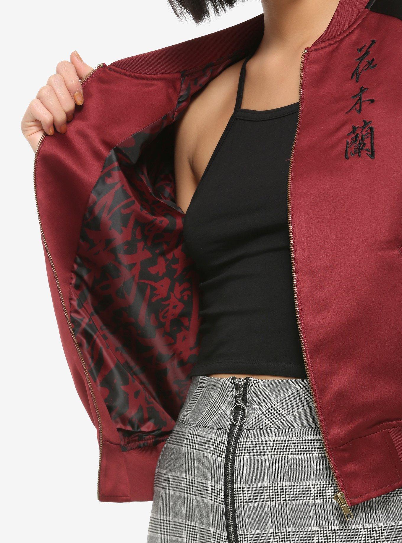 Her Universe Disney Mulan Phoenix Satin Girls Bomber Jacket, BLACK, alternate