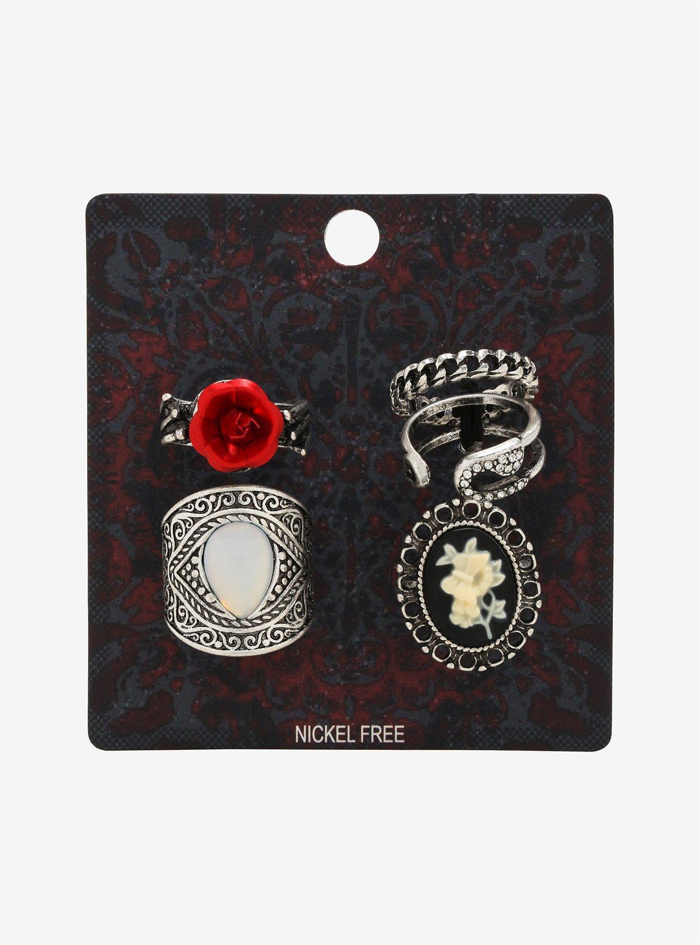 Rose Cameo Ring Set, , alternate